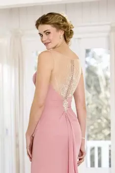 M712 | Romantic Sheer Back Beaded Bridesmaids Dress | True ...