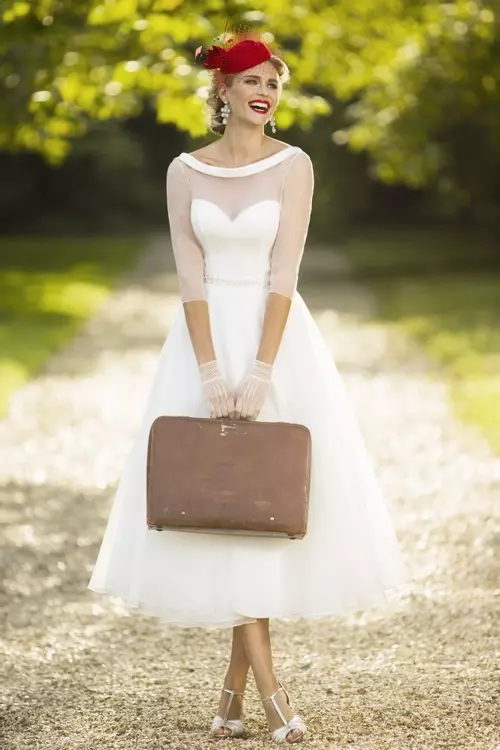 Heidi 1950s Inspired Crystal Beaded Wedding Dress Brighton Belle