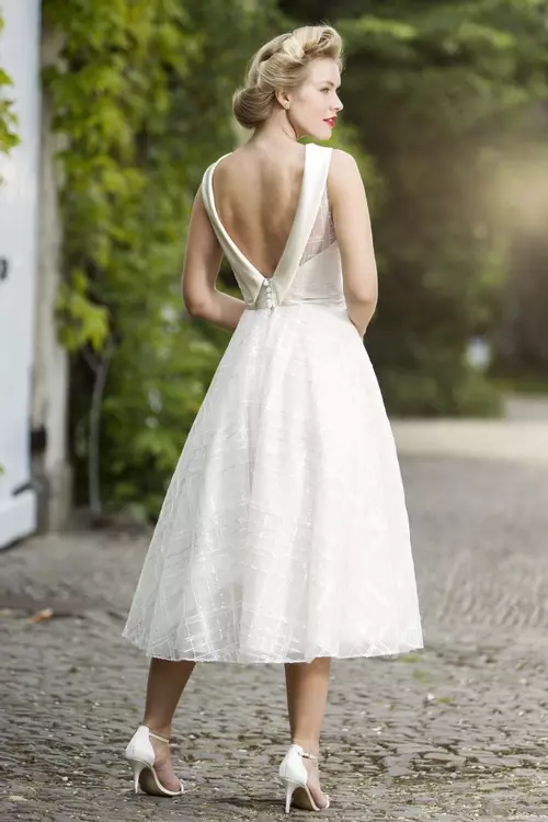 Faith Sequin Tulle Tea Length Wedding Dresses Brighton Belle