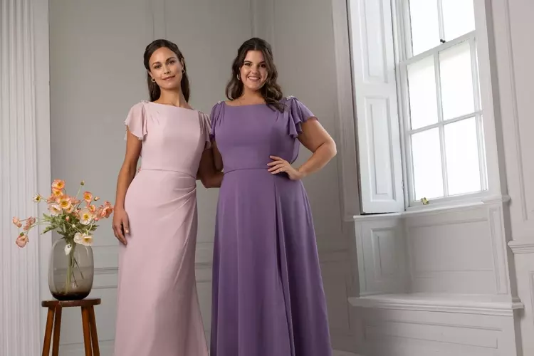 bridesmaid dresses santa rosa Rosa | High Neck Floaty Sleeve Bridesmaids Dress