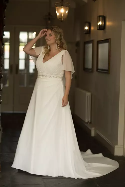 Imogen Luxe Bohemian Plus Size A Line Wedding Dress True Curves Luscious grecian wedding dress features smooth, soft lines which give it a unique look and charm. true curves