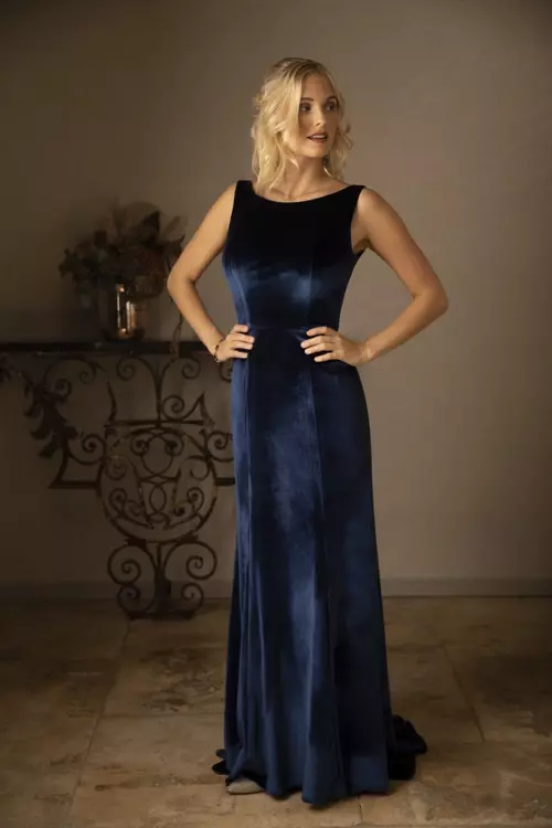 sheath column bridesmaid dress Dresses Sky Blue One Shoulder Sheath/Column Ruched Chiffon Bridesmaid Dresses with Slit Color:Baby Pink/Silver Rosette or outdoor celebrations Exquisite Women's Dark Blue