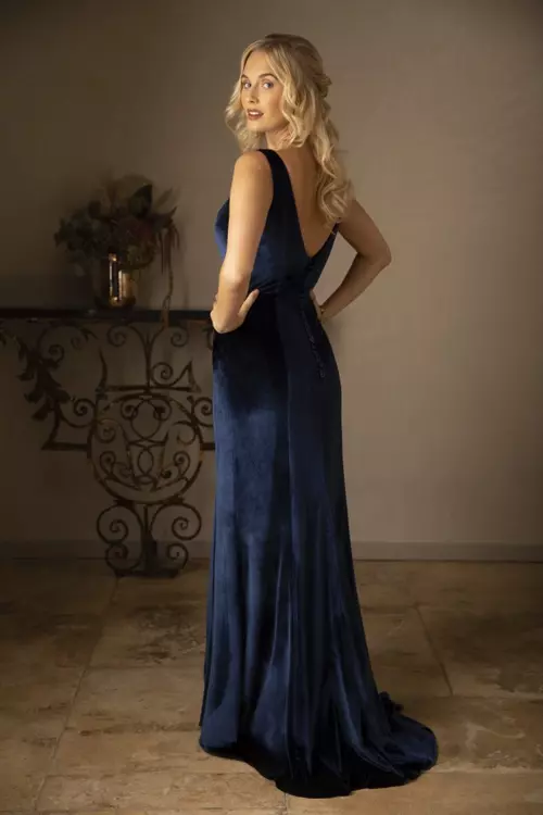 princess polly baby blue dress Athena Powder Blue Chiffon Laced Button Up Detail Back Bridesmaids Dre main image 1