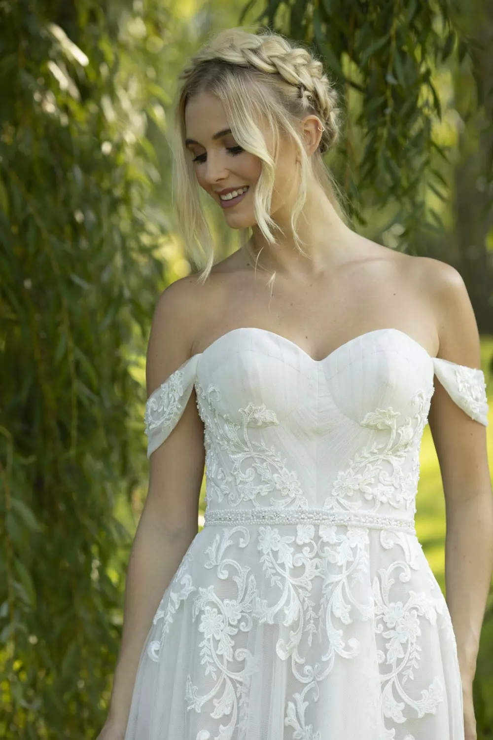 Skye W390 | Contemporary Lace Strapless Wedding Dress | True Bride