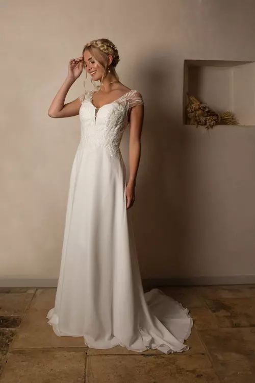 sachin and babi light blue dress Simple Wedding Dresses main image 1