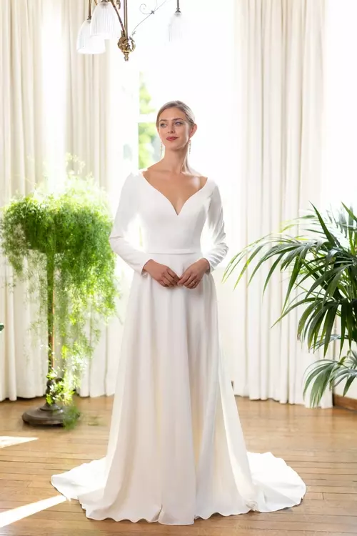 knee length dresses for ladies Chi Chi Flutter Sleeve Backless Lace Wedding Dress in White, Size 8 main image 1