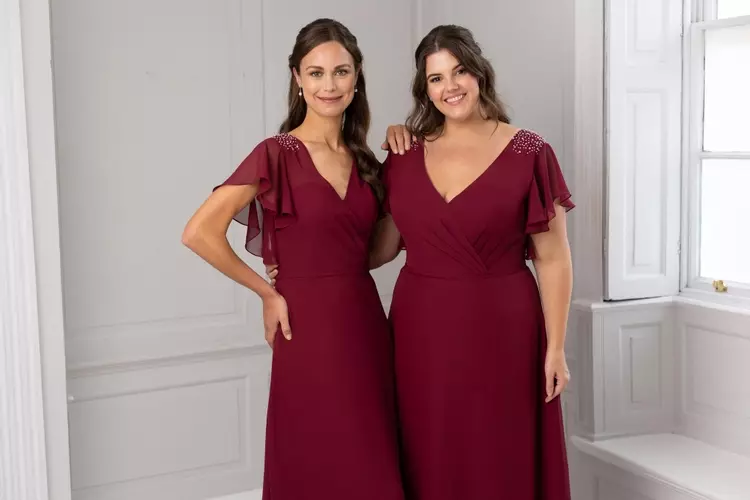 Anya | Floaty Chiffon Bridesmaid Dress with Sequin Detail | Luna by True  Bride