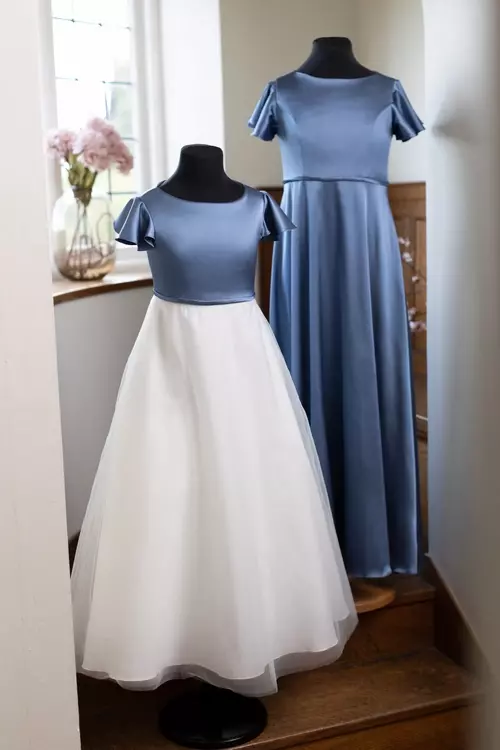 C210 & T210 | Matching Charmeuse Junior Bridesmaid Dress | True Bride
