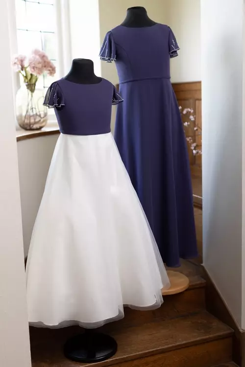 C465 & T465 | Matching Beaded Chiffon Junior Bridesmaid Dress | True Bride