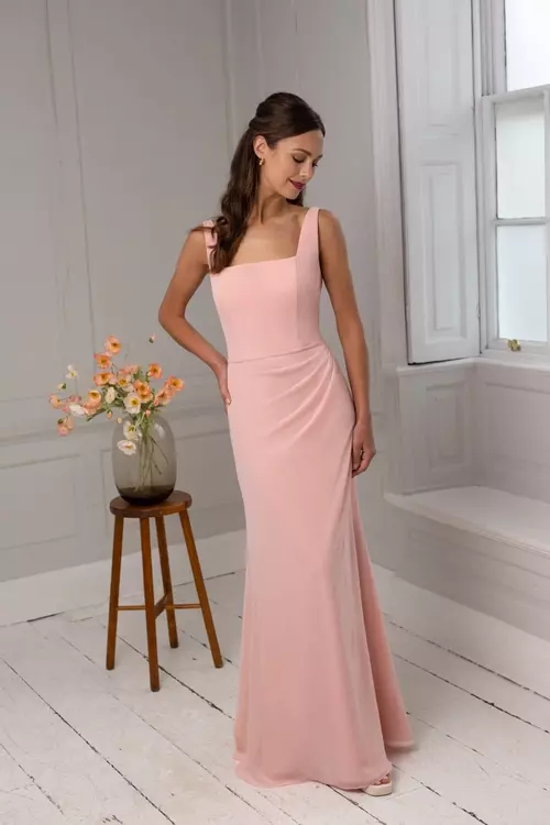 Autumn | Modern Square Neckline Chiffon Dress | Luna by True Bride