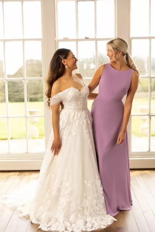 modern bridesmaid dresses uk Modern V Neck Slit Chiffon Bridesmaid Dresses UK With Pockets