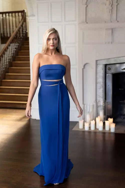 Lexie | Cut Out Strapless Chiffon Dress | Luna by True Bride