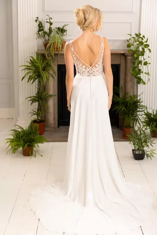Joni W458 | Floaty Bohemian Lace and Chiffon Bridal Gown | True Bride