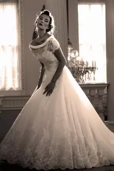 Rosabella Strapless Wedding Dress With Long Lace Train True By