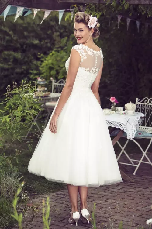 Mae, Vintage Inspired 50s Lace Short Wedding Dresses